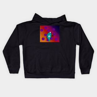 Googly eyed long neck bird Kids Hoodie